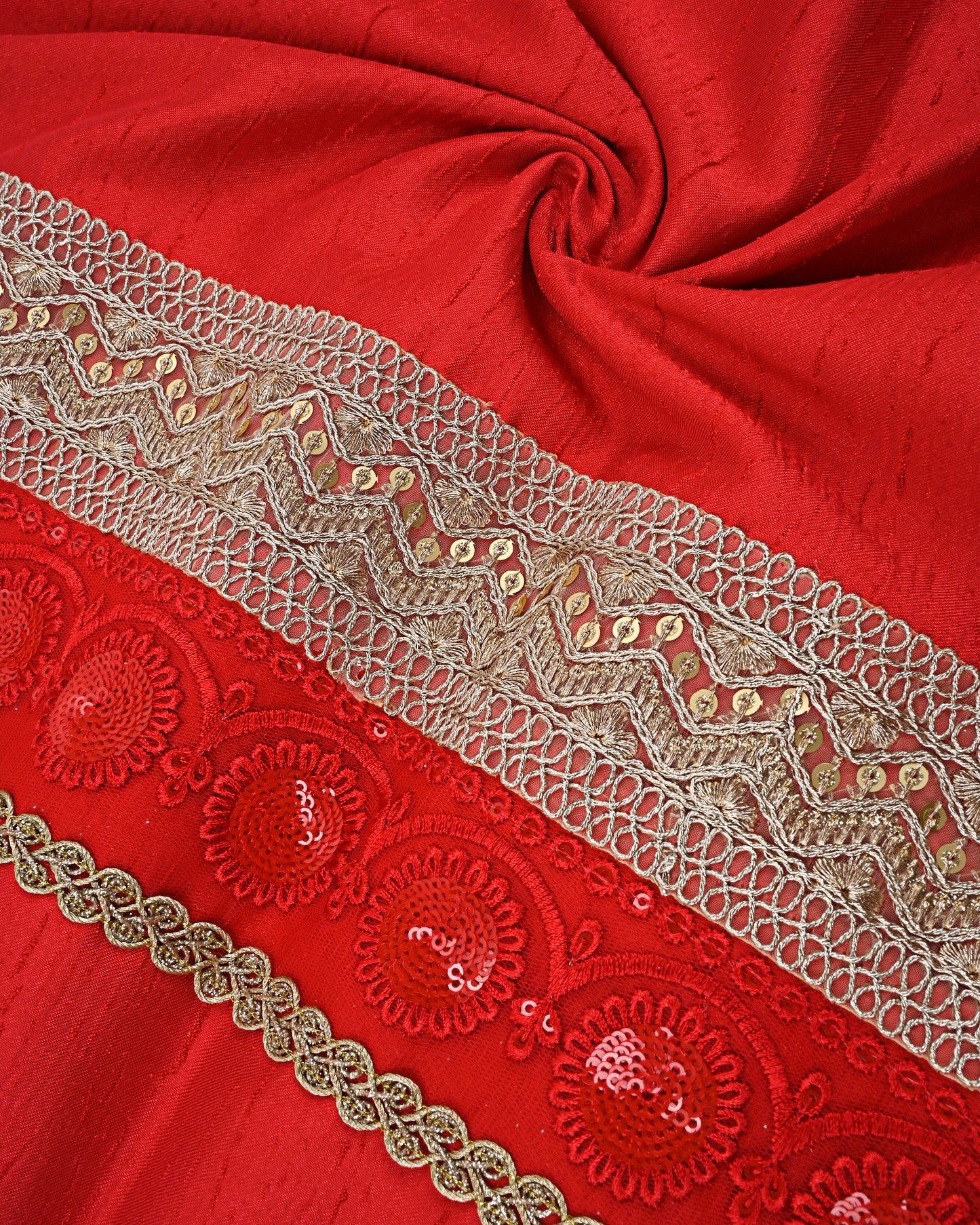 Blood Red Rida With Heavy Golden Panel & Golden Lacing