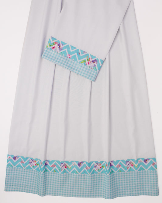 White Rida With Printed Panel & Sequence Panel