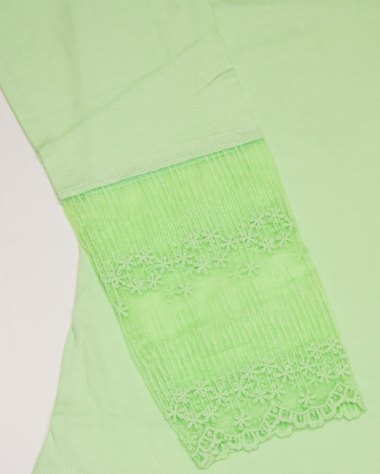 Al Vard Pistachio T-Shirt With Net Sleeves