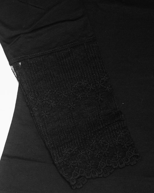 Al Vard Black T-Shirt With Net Sleeves