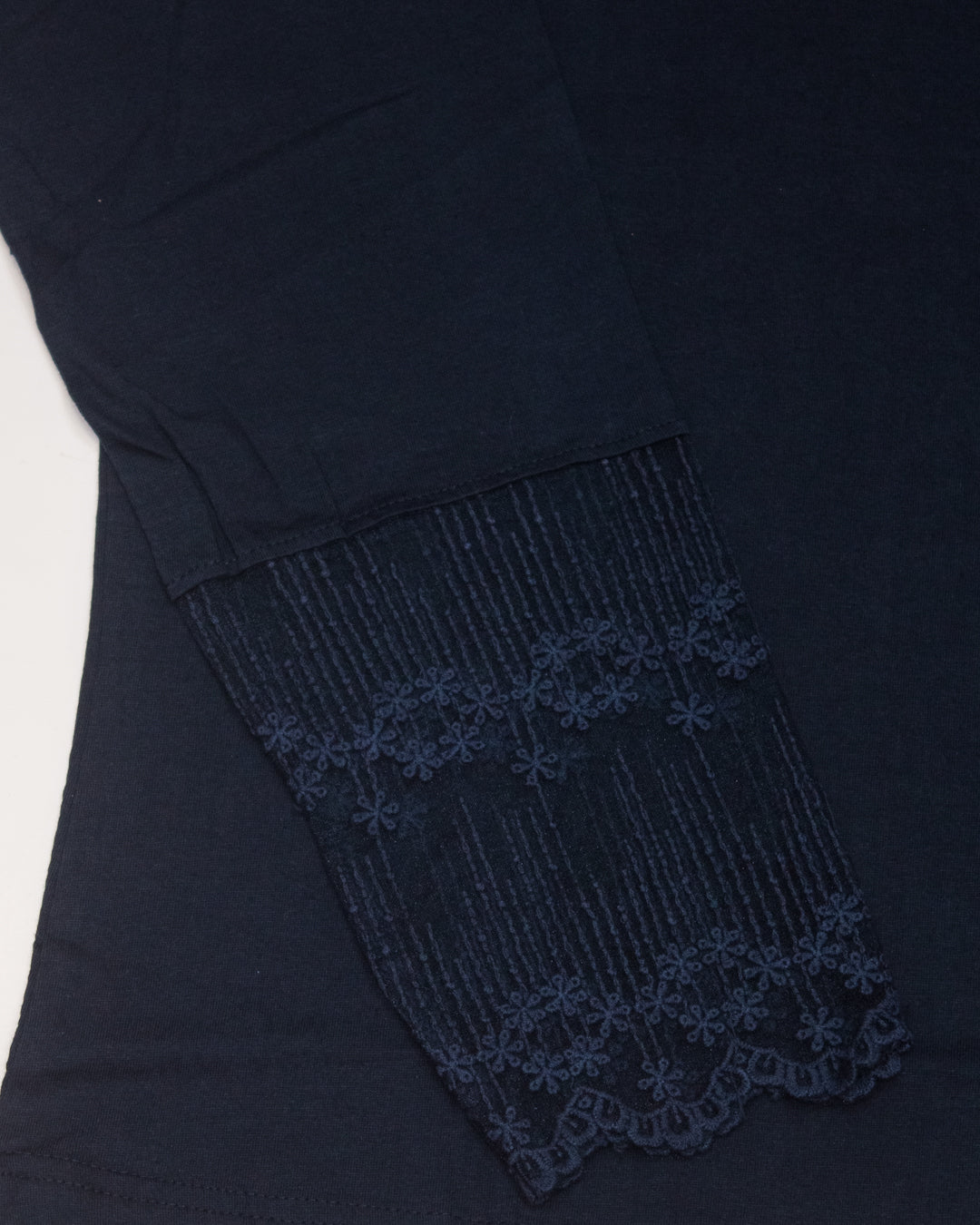 Al Vard Navy Blue T-Shirt With Net Sleeves