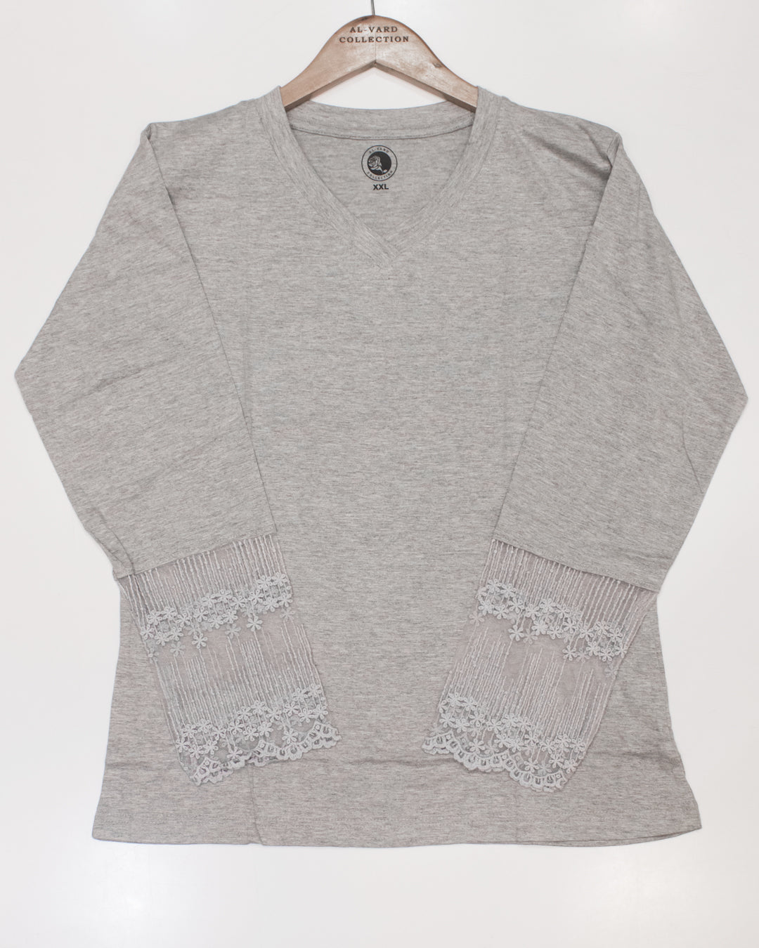 Al Vard Grey T-Shirt With Net Sleeves