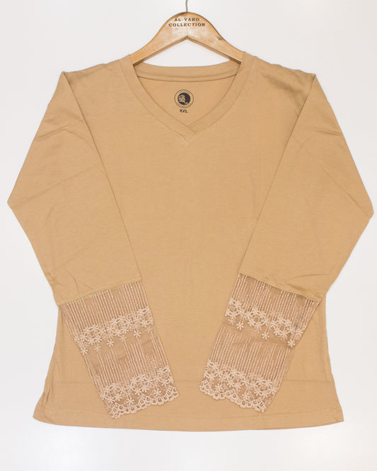 Al Vard Gold T-Shirt With Net Sleeves