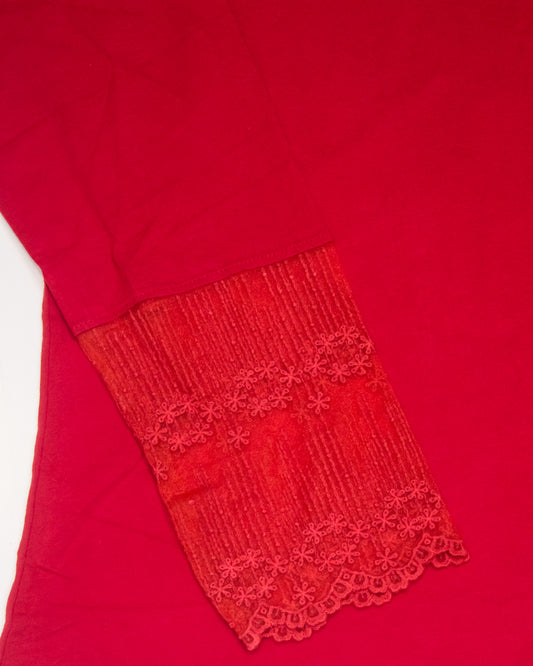 Al Vard Red T-Shirt With Net Sleeves