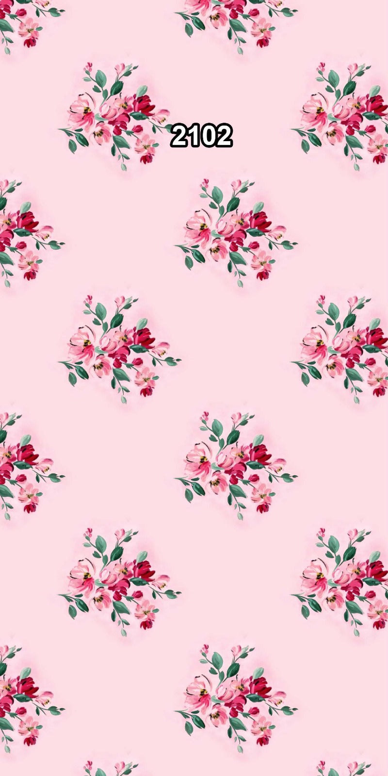 Baby Pink Rose Printed Fabric No 2102