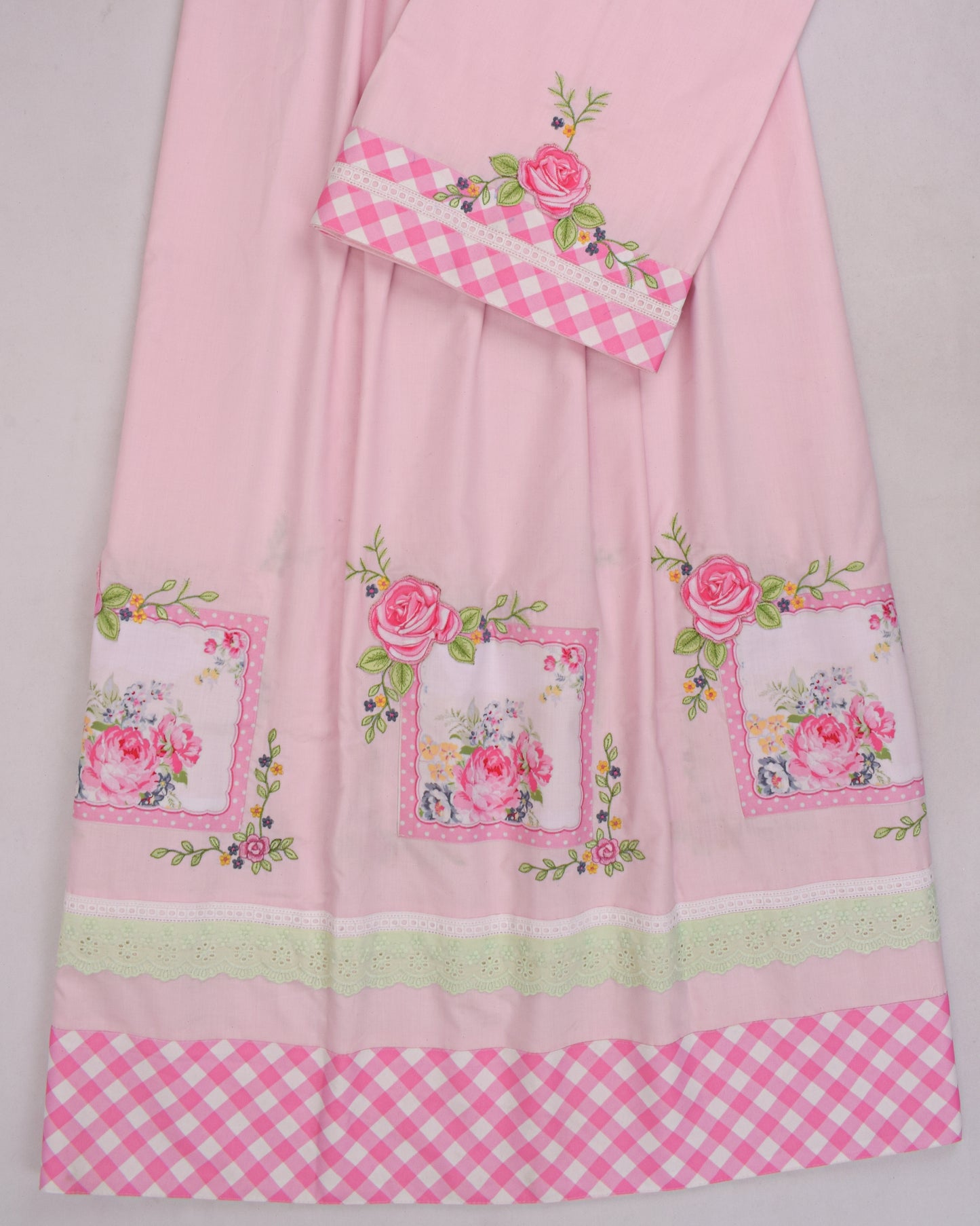 Baby Pink With Smart Patch Work & Embroidery