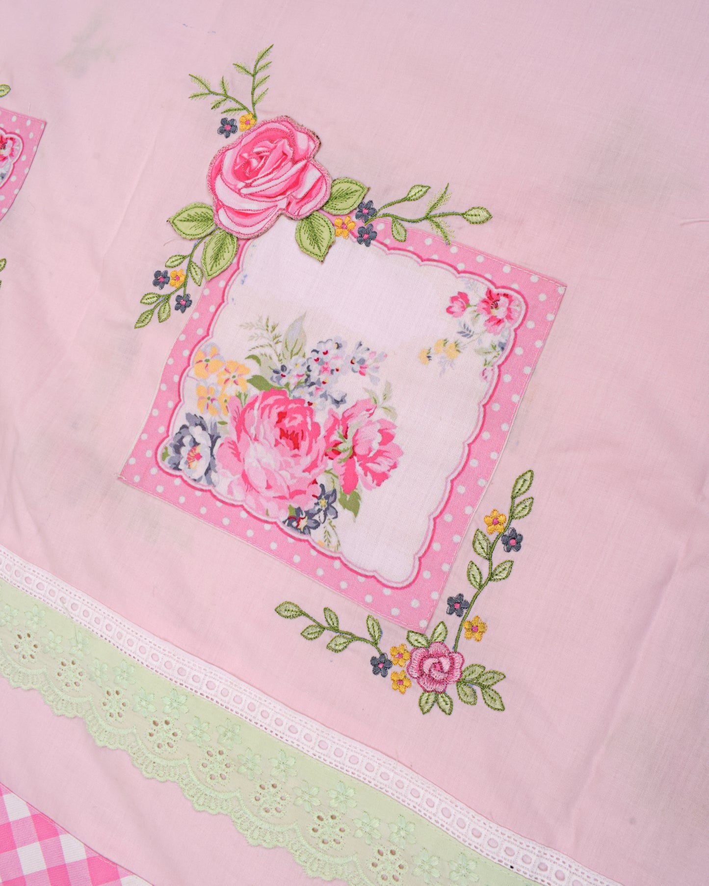 Baby Pink With Smart Patch Work & Embroidery